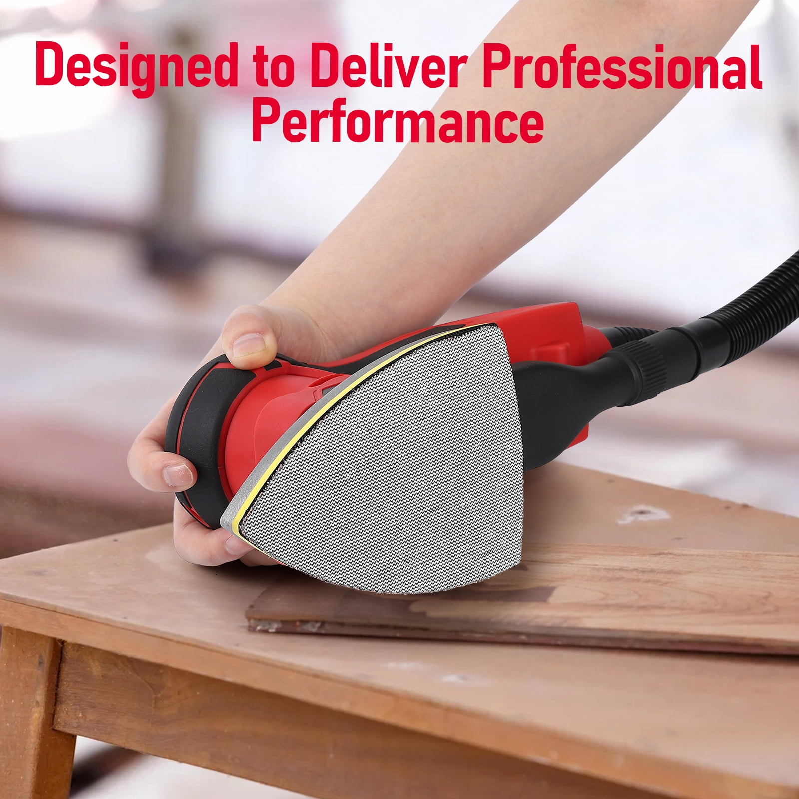 350W Brushless Random Orbital Sander – Variable Speed Up to 10,000 RPM, Low Vibration Ergonomic Design – Includes 12 Sanding Sheets – Precision Woodworking & Detail Sanding Tool