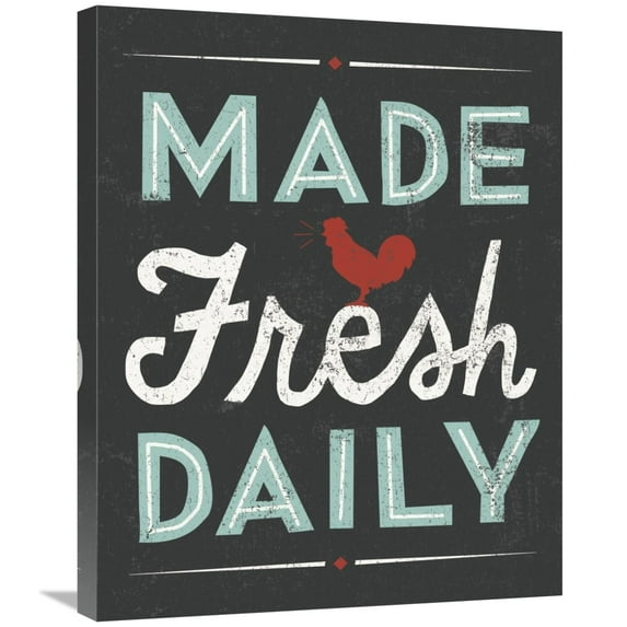 Global Gallery's 'Retro Diner Made Fresh Daily' By Michael Mullan Stretched Canvas Wall Art