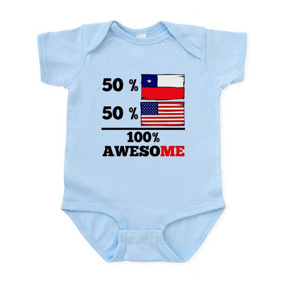 CafePress - Half Chilean Half American Body Suit - Baby Light Bodysuit, Size Newborn - 24 Months