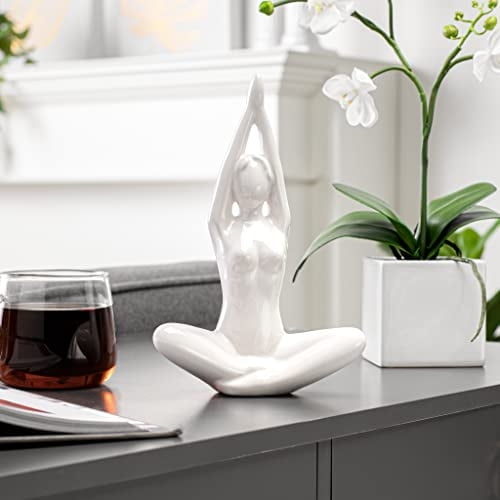 Torre y Tagus 902426b Yoga Figura de decoración de cerámica blanca - brazos hacia arriba, blanco Torre & Tagus Ver descripción