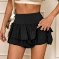 thumbnail image 2 of Clossjun Women's High Waist Layered Ruffle Skirt Y2K Flared Mini Skirts Coquette Skorts Cute Daily Wear Skirts, 2 of 5
