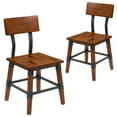 thumbnail image 3 of Emma + Oliver 2 Pack Commercial Grade Rustic Antique Walnut Industrial Style Wood Dining Chair, 3 of 16