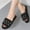 Black, variant on Tawop House Shoes for Women Cozy Fuzzy Open Toe Flat Warm Slippers Indoor&Outdoor Fall Winter
