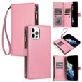 thumbnail image 1 of Compatible with iPhone 12 Pro Wallet Case Premium Zipper Large Space Flip PU Leather Cover, 1 of 5