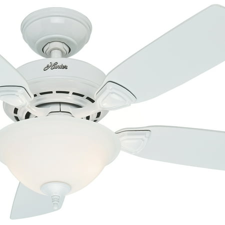 Hunter Fan 44 Snow White Finish Ceiling With Painted Cased Hunter Fan 44 Snow White Finish Ceiling With Painted Cased Glass Light Kit