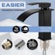 thumbnail image 5 of Modern Black Waterfall Basin Faucet, Elegant Design Bathroom Faucet, Brass Bathroom Mixer Tap, Hot and Cold Water Available, Black Waterfall Faucet, A, 5 of 5