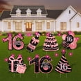 thumbnail image 1 of Señales Sweet 16 Yard ComboJoy, 7 unidades, LED para exteriores, color negro y rosa, 1 of 7