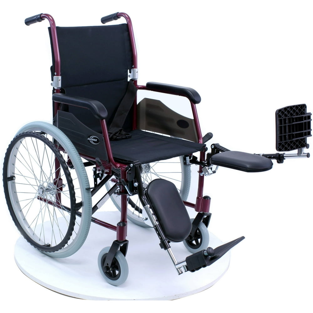 Karman Lt980 24 lbs Lightweight Wheelchair with Elevating Legrest, 18