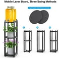thumbnail image 4 of Water Dispenser Stand with Sturdy Metal Water Jug Stand for 5 Gallon Water Bottles/Crosck, 3 Tier Corner Glass Beverage Dispenser Stand with 2 Round Shelfs for Water Jug Holder and Plant Stand-Black, 4 of 16