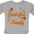 thumbnail image 4 of Inktastic I'm Grateful for my Family in Orange with Fall Leaves Boys or Girls Long Sleeve Baby Bodysuit, 4 of 5