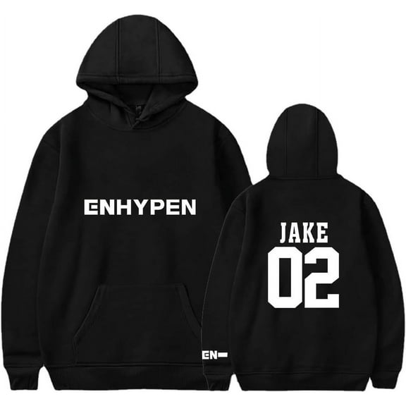 Enhypen Merch Hoodie Jake Jay 02 Long Sleeve Men Women's Pullover 90s Hip Hop Youthful Clothes