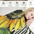 thumbnail image 3 of Shiartex  Sunflower Blanket Gifts for Adult Women &amp; Girls Bed for Living Room Bedding Couch Soft Warm Lightweight Cozy Throw Black and White Stripes Flower Blankets Farmhouse Christmas Decor White, 3 of 6