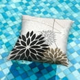 thumbnail image 2 of Black Brown Outdoor Pillow Covers 18x18 Inch Set of 2 White Gray Flower Throw Pillows Farmhouse Outdoor Modern Floral Polyester Square Cushion Case Decor for Living Room Sofa Patio Funiture Garden 01A, 2 of 6