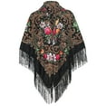 thumbnail image 3 of Women's Ethnic Style Printed Scarf With Tassel Style Paired With Cheongsam, 3 of 4