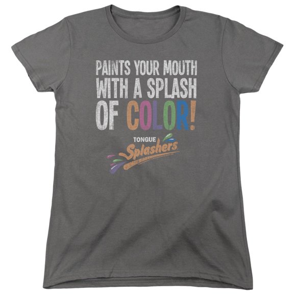 Dubble Bubble Paints Your Mouth S/S Women's T-Shirt Charcoal