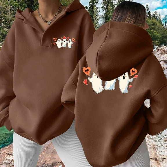 And Winter Fashion Pattern Printed Women's Hooded Sweatshirt Without Pockets Womens Sweatshirts Sweatshirts Women Hoodie Pullover Long Fall Hoodie Women Casual Comfy Hoodie Women Pullover Sweatshirt