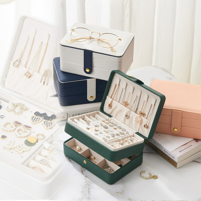 1pc Home Use Portable Mini Jewelry Box, Delicate & Portable Jewelry  Organizer Box For Earrings, Necklaces And Rings, New Mini Jewelry Box -  White