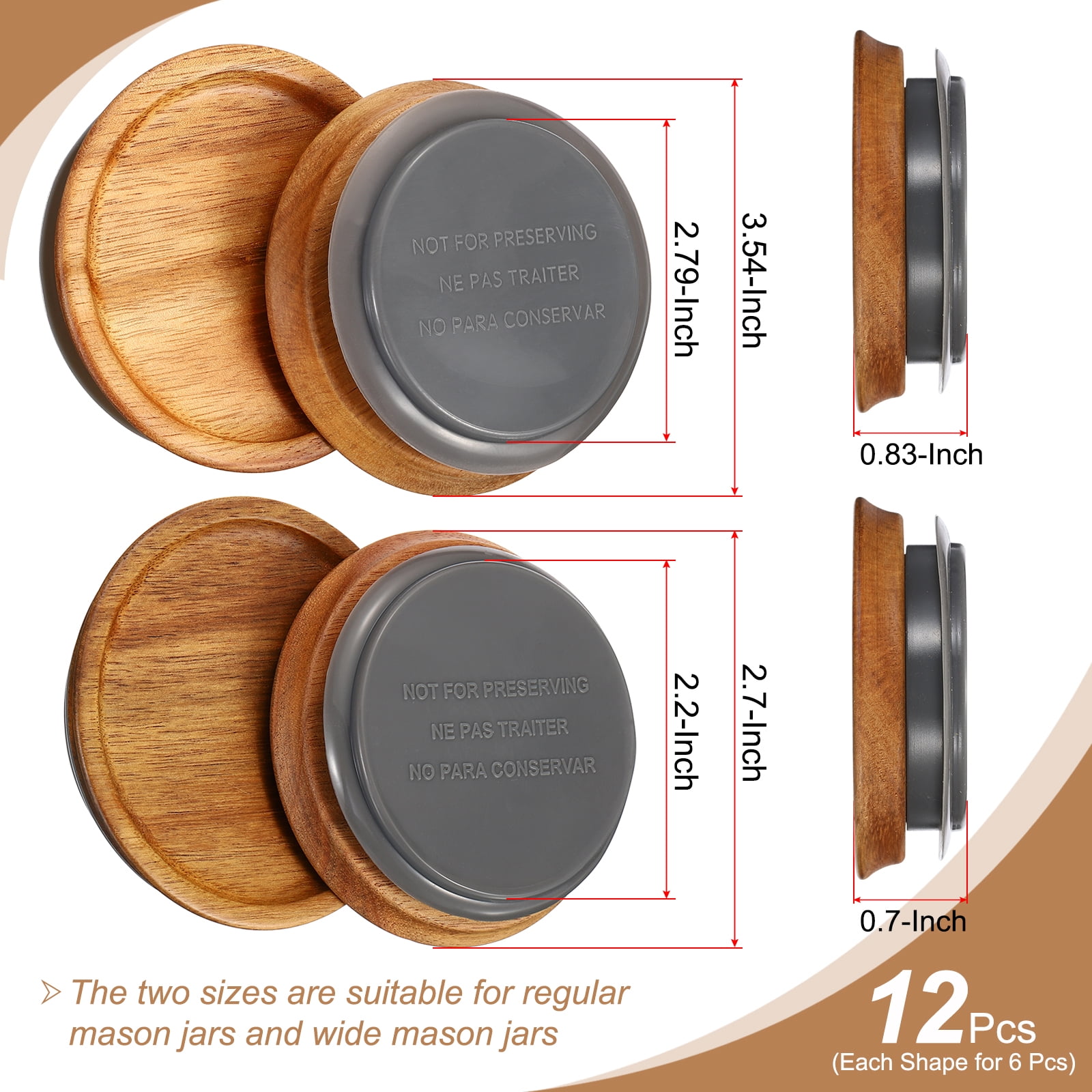 Mason Jar Lids Wooden Storage Canning Jar Lids - Thumbnail 4