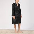 thumbnail image 6 of Matching Robes For Couples Male Bathrobes Mens Robes Mens Summer Robes Thin, Large, Summer, Silk, Stripe Waffle Robe Black Towel, 6 of 7