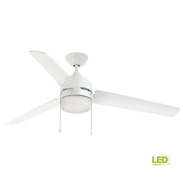 White Ceiling Fan With Light Kit, Carrington 60 In Led Indoor Outdoor White Ceiling Fan With Light Kit