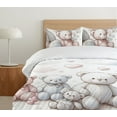 thumbnail image 4 of Ambesonne Bear Duvet Cover Set, Pastel Colored Teddies Pattern, King, Soft Blue Blush and Coconut, 4 of 4
