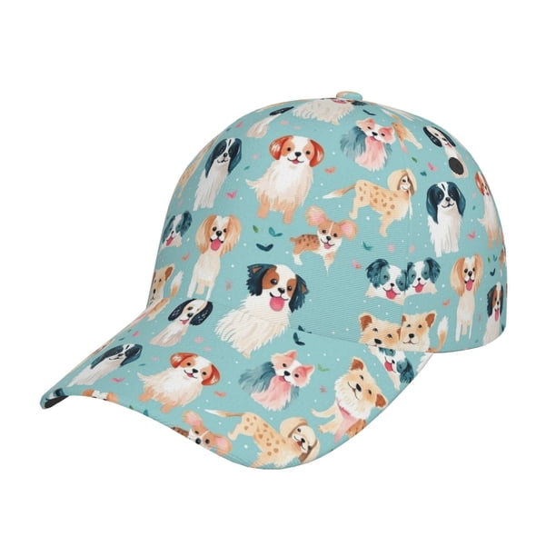 Fotbe Colorful Dog Gorro Clásico de Béisbol, Gorra Ajustable con Broche Snapback, Gorro de Exterior de Algodón Suave