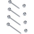thumbnail image 2 of Nipple Rings Tongue Rings Stainless Steel 14G Straight Barbells Piercing Jewelry 12mm,14mm,16mm,18mm, 2 of 5