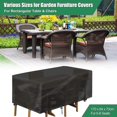 thumbnail image 2 of Funda para mesa de jardín, funda rectangular impermeable para muebles de jardín, anti-UV, funda de tela Oxford 420D para mesa, silla, muebles de jardín al aire libre (170 x 94 x 70 cm), 2 of 5