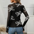 thumbnail image 5 of Womens Mesh Long Sleeve Tops Round Neck Summer Loose FIt Party Clubwear Shirts See Through Sexy Y2k Basic Tops Tees, 5 of 5