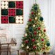thumbnail image 5 of Juego de bolas navideñas de terciopelo 44 piezas | Adornos de árbol de plástico flocado 8cm 4cm | Rojo Verde Multicolor | Bolas decorativas para colgar para árbol de Navidad, hogar, decoración, 5 of 7