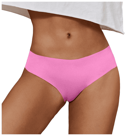 Fulorrnie Underwear for Women Plus Size Seamless Sport Comfort Panties Bikini Hipster Elastic Waist Breathable Panty Hot Pink M