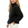 thumbnail image 5 of XYAIYT Fleeced Jackets for Girls Kids Stand Collar Zipper Up Thickened Coat Solid Color Outerwear Winter Casual, 5 of 5