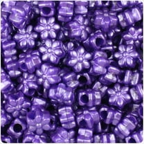 BeadTin Dark Purple Pearl 13mm Flower Pony Beads (250pcs)