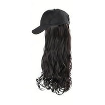 FSTDelivery Deep Wave Lace Front Wigs Human Hair, Wig Female Peaked Simulated Long Hair Big One Fashion Hat Wig 65cm, Human Hair Wigs for Black White and Elderly Women