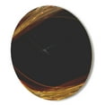 thumbnail image 3 of Designart 'Red Golden Waves in Black ' Modern Wood Wall Clock, 3 of 5