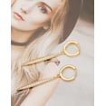 thumbnail image 7 of Aobei Pearl 18K Gold Plated Bar Dangle Drop Earring Minimalist Hoop Earring with Cubic Zirconia Bar Charm Ear Jewelry for Women, 7 of 7