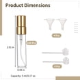 thumbnail image 5 of 100PCS Mini Spray Bottles, 0.17oz/5ml Refillable Glass Perfume Bottles, Portable Travel Sample Containers with Caps, Fine Mist Atomizers with 4 Funnels and 4 Dispensers, Gold, 5 of 6