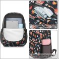 thumbnail image 4 of Fireman and Helicopter Black Pattern 17" Waterproof Oxford School Backpacks for Teens, S-Shape Padded Straps, for School, Travel, Hiking, Camping, 4 of 5