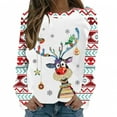 thumbnail image 2 of Chandails en Molleton de Noël pour Femmes, Col Rond, Mode Décontractée, Manches Longues, Imprimé de Noël, Blouse Surdimensionnée, en Solde, 2 of 4