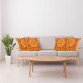 thumbnail image 4 of Ambesonne Mandala Throw Pillow Cover 4 Pack, Oriental Round and Square, 24", Earth Yellow Vermillion, 4 of 7