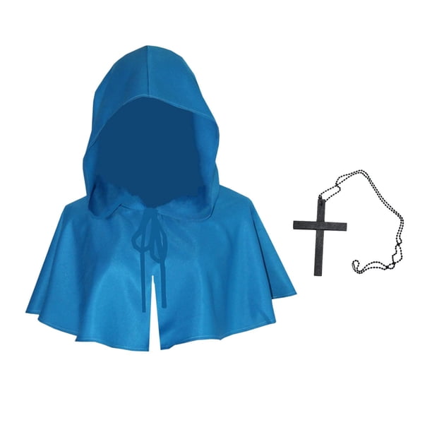 Capa de Halloween, Capa de , Cosplay de Halloween, Sombrero de Capucha de gótica, Capa Corta Azul Jinwen Capucha de Halloween