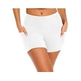 thumbnail image 1 of M&M SCRUBS Women's High Waist Yoga Shorts&nbsp;Tummy Control with Deep Pockets (X-Large, White), 1 of 1