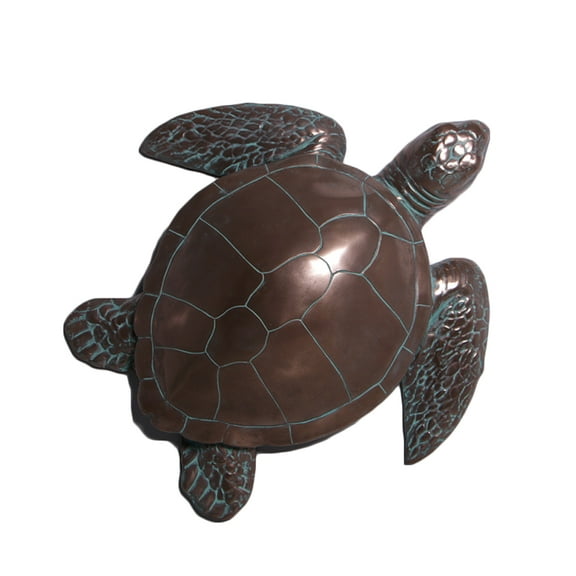Sea Turtle Wall Mount Large Sculpture 28 Inch Bronze Finish
