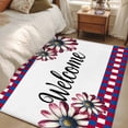 thumbnail image 4 of 3'x5' Area Rugs, 4th of July Red Blue Indoor Outdoor Area Rug for Living Room Bedroom, Plaid Daisy Welcome Washable Bathroom Rugs Kitchen Floor Carpet Mats Home Decor Aesthetic, 4 of 8