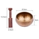 thumbnail image 3 of Conjunto de Cuenco Tibetano para Meditación con Diseño Escamado, Incluye Cuenco de Metal de 8.5cm, Baqueta de Madera Negra de 12.5cm y Cojín Rojo de 8cm, Ideal para Yoga y Relajación., 3 of 6