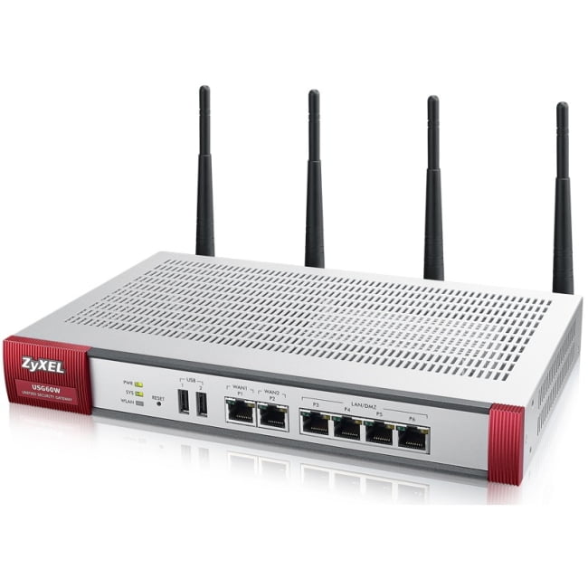 Zyxel Usg60w Unified Security Gateway 6 Port Gigabit Ethernet Wireless Lan Ieee 802.11n Desktop, Rack-mountable... by ZyXEL