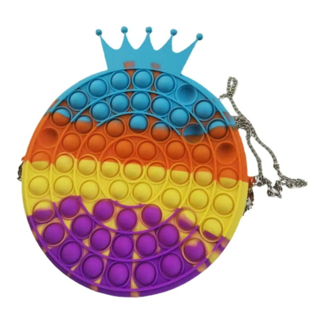 Bolsa De Mensajero Con Corona De Burbujas De Empuje, Juguete De Descompresión De Silicona Portátil, Bolsa Cruzada De Burbujas De Extrusión, Regalo Maravilloso Para Los Mejores Amigos Scienceny AP006188-01