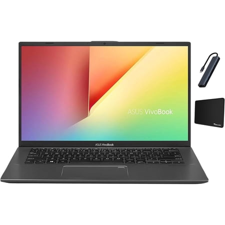 ASUS VivoBook 14'' FHD Laptop, AMD Ryzen 7 3700U, 8GB DDR4, 512GB SSD, Backlit Keyboard, Fingerprint Reader, AMD Radeon RX Vega 10 Graphics, Win10 Home, Slate Grey with Tigology Accessories