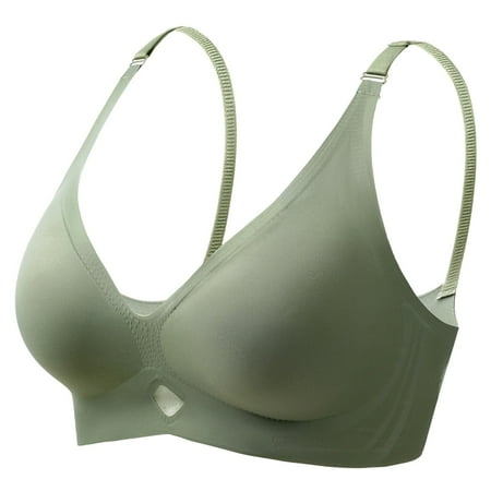 Siilsaa Women s Wireless Bra  Comfort Revolution Full-Coverage Wirefree Bra for Women Green L