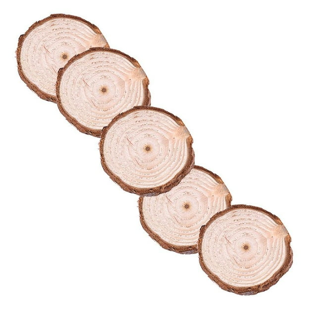 lionlar 5 Pcs Tranches de Bois Rondes Non Finies, Grandes Pièces Rustiques pour Centre de Table de Mariage Ornements Rustiques de Noël